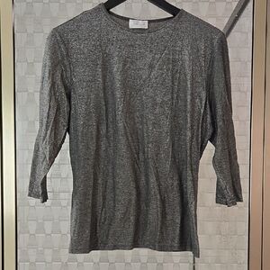 Silver Long Sleeve Top